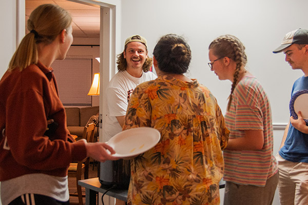 Students enjoying progressive snacking