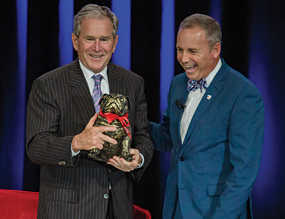 President Dub Oliver and George W. Bush