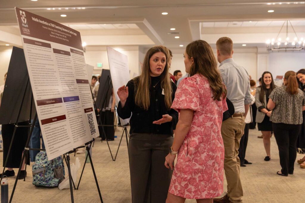 Nursing students presenting research at the Union University Scholarship Symposium.